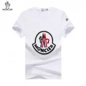 moncler unisex logo front t-shirt homme white badge logo blanc